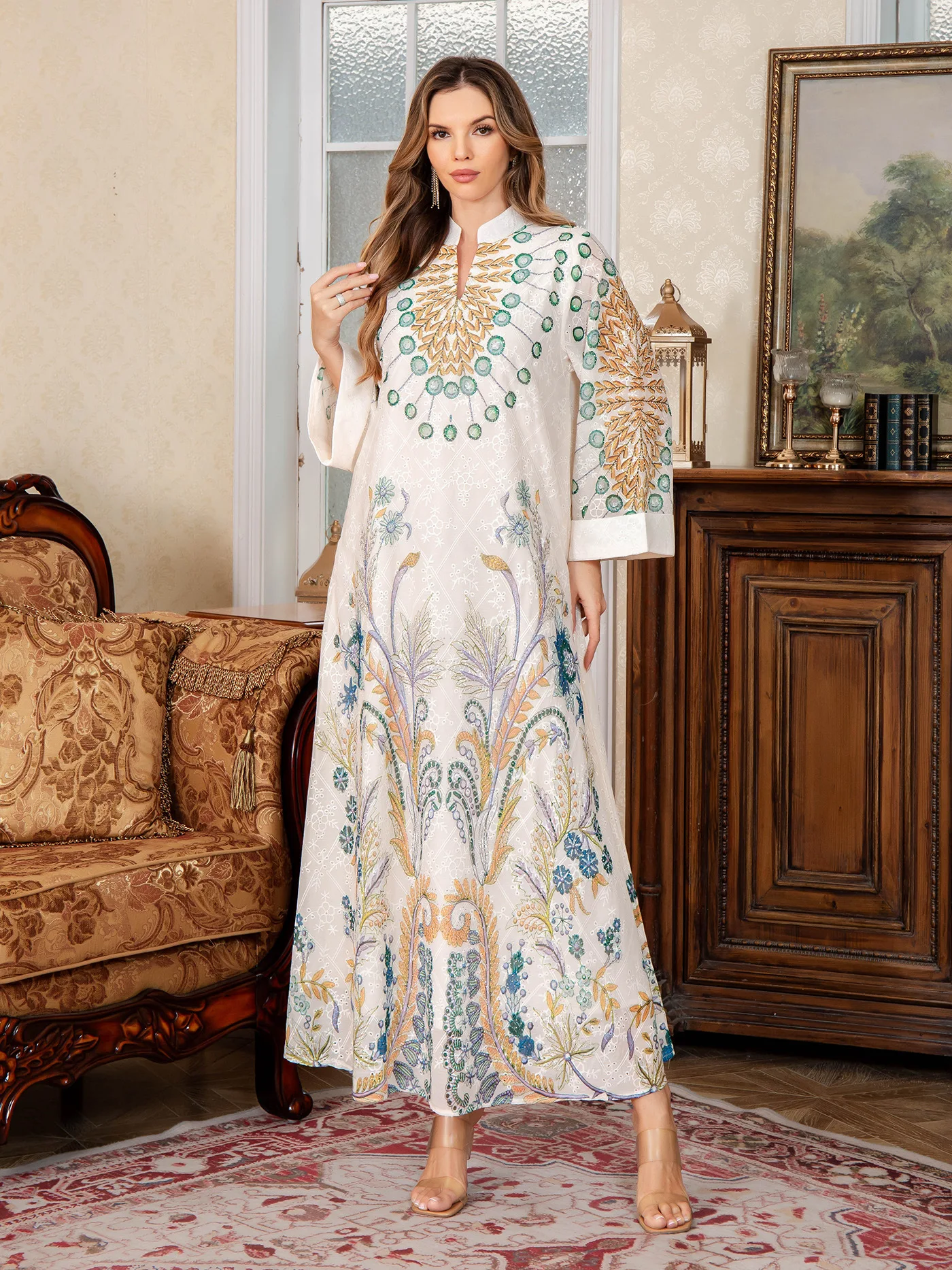 

Ид вечернее платье женское Абая с алмазной вышивкой мусульманский Дубай Vestidos Largos кафтан Джалабия Рамадан кафтан арабский длинный халат 2025