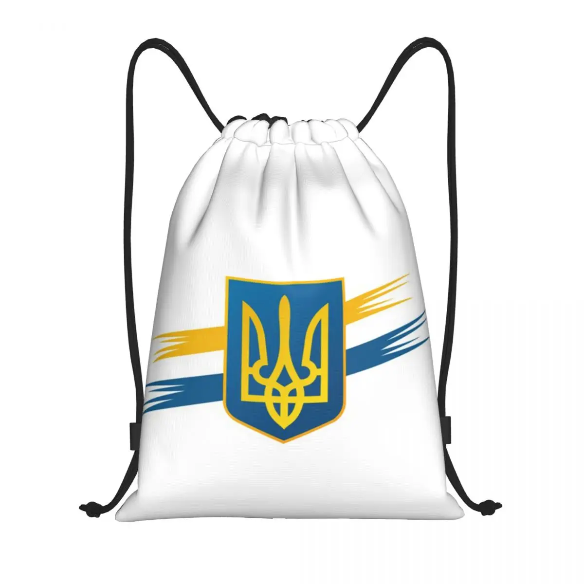 Coat Of Arms Ukraine Flag Drawstring Bags Men Women Portable Gym Sports Sackpack Ukrainian Trident Shopping Storage Backpacks