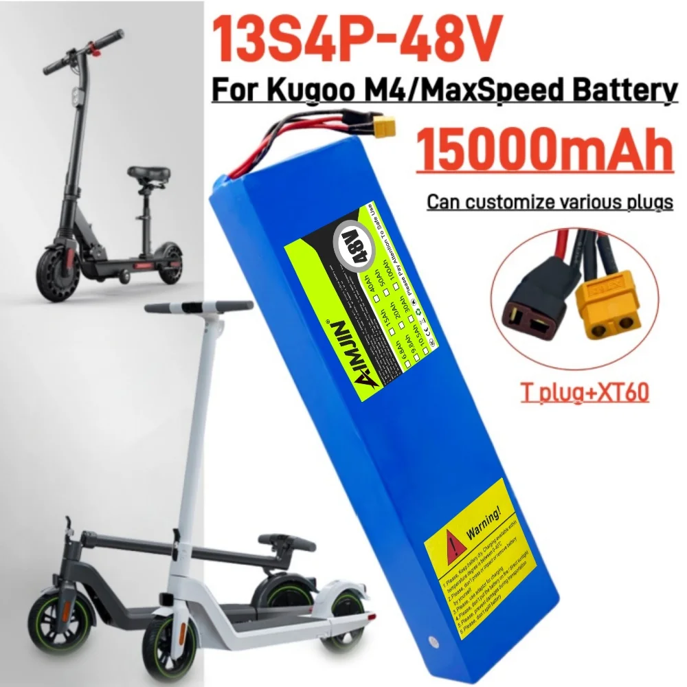 13S4P 48V 15Ah Rechargeable Lithium-ion Battery Pack, 2000 Watt High-power Motor, Built-in Intelligent BMS, Suitable for Kugoo M