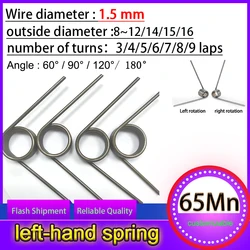 20 Pcs 1.5mm Left Rotation Spring Steel Small V Shaped Coil Torsion Spring Degree Spring Clip Left Hand Torsion Spring