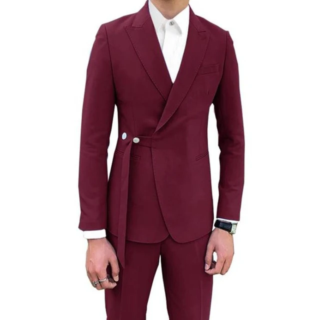 Costume 2 Pièces Blanc pour Homme Streetwear, Grande Taille, Slim Fit, Blazer Smoking, pour Mariage, Marié, Bal de Promo