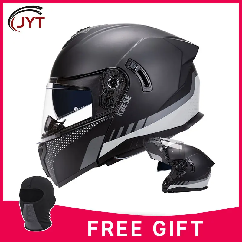 High Quality Double Lens Flip Up Helmet Abs Full Face Helmet Motocross Racing Motorcycle Helmets Unisex Modular Helm DOT Appoved