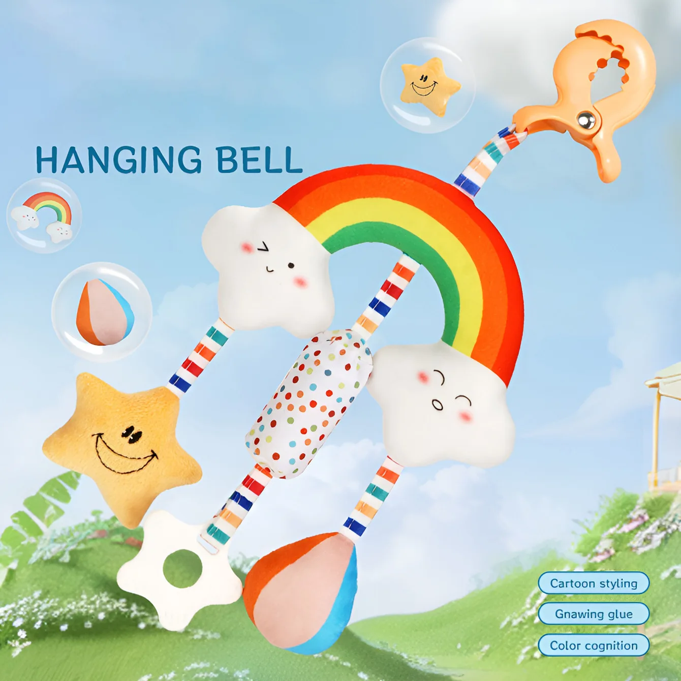 Babypuzzelspeelgoed Focus Windgong Winkelwagen Hanger Baby Rustgevend speelgoed 0-12 maanden