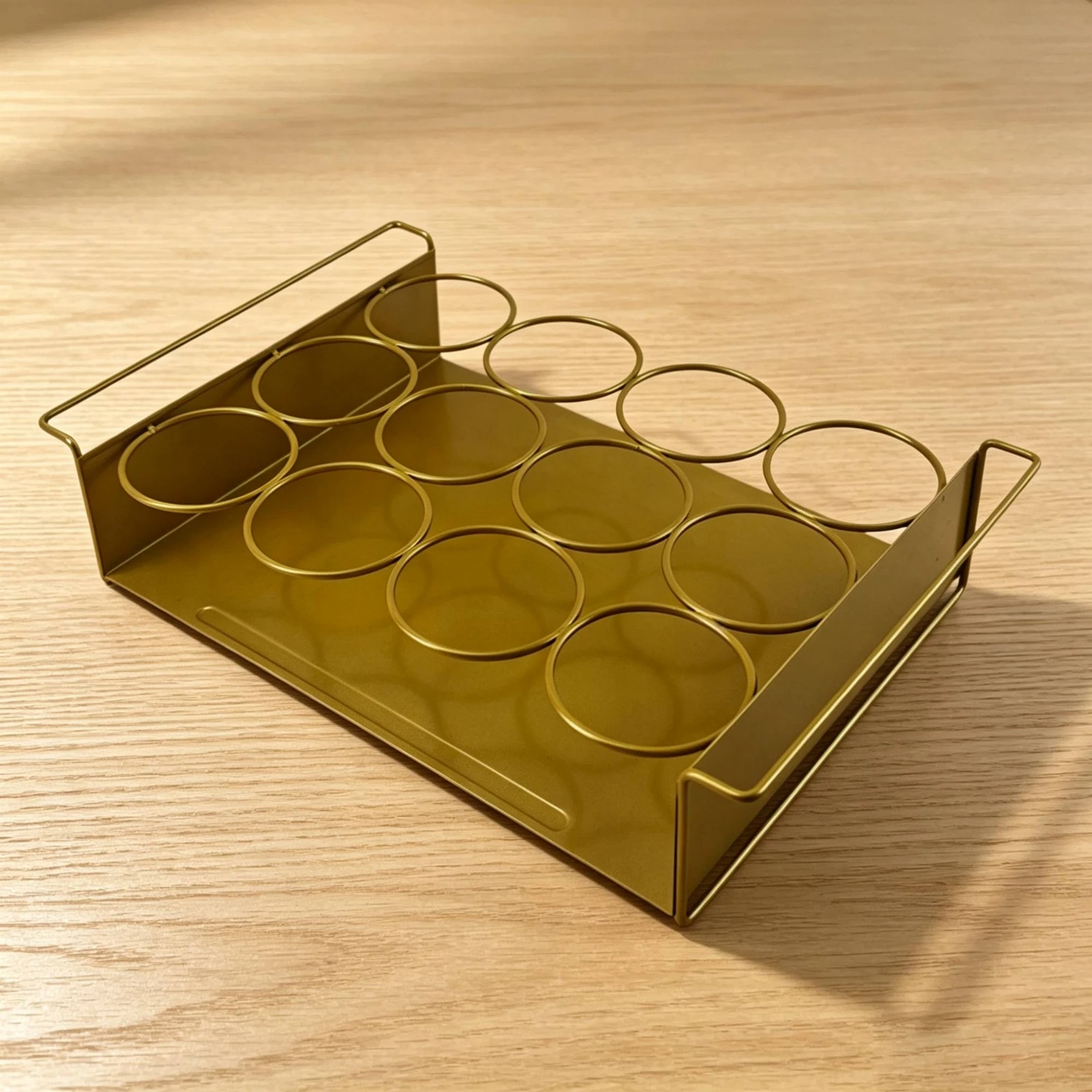 Beverage Storage Rack with Handles Portable Drink Organizer with Circular Holder Holders Beverage Organizer Long-Lasting