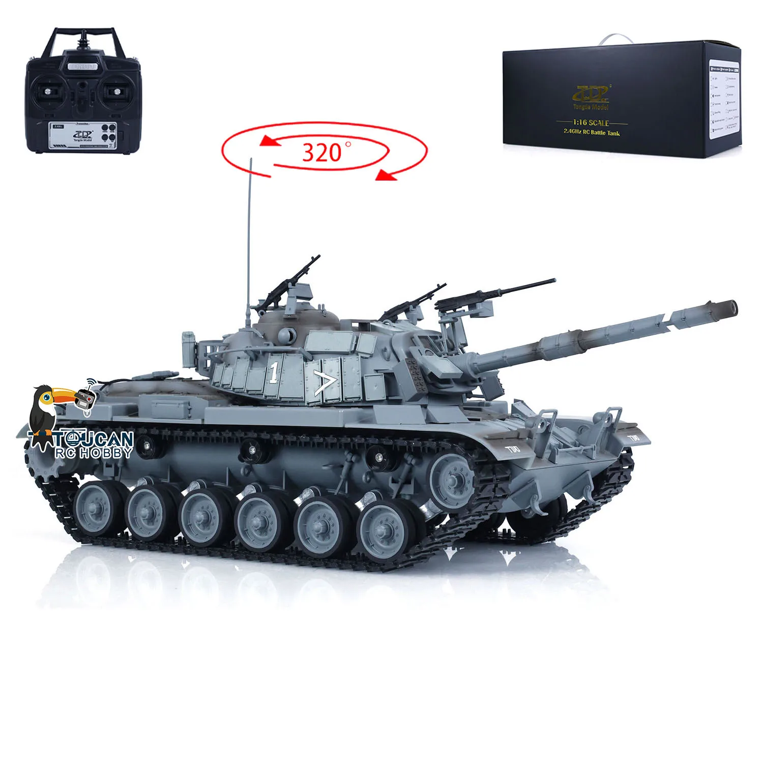 1/16 Tongde Israel Remote Control Infrared Battle Tanks M60W ERA RC Tank Cars Model Vehicle Panzer Toys for Boys TH23295