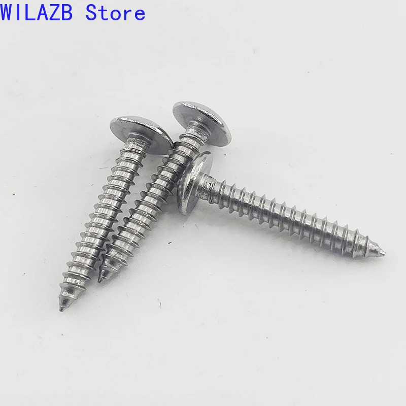 5/10/20/50pcs M2.9 M3.5 M3.9 M4.2 M4.8 M5.5 M6.3 304 Stainless Steel JISB1122T Phillips Truss Big Head Self Tapping Wood Screw
