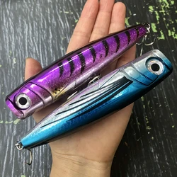 Big Popper Fishing Lures, Trolling Surface, Equipamento Trolling Swimbait, Iscas Duras, Twitch Wobbler, Iscas Duras Artificiais, Topwater, 58g, 130mm