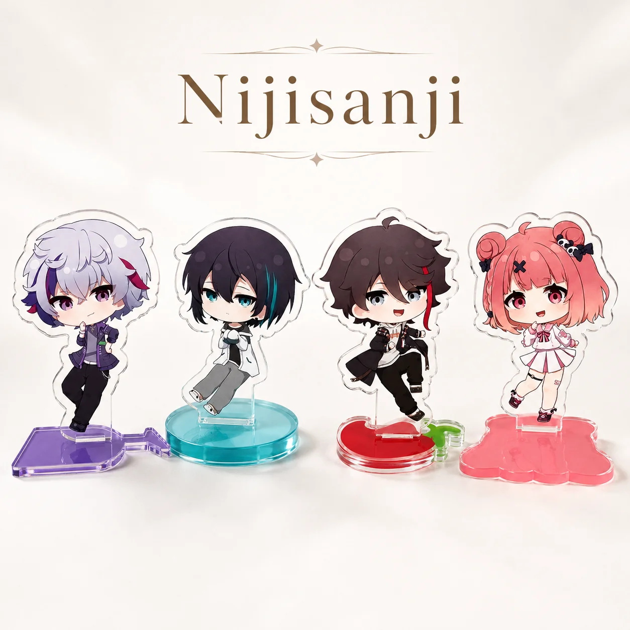Nijisanji Q Version Acrylic Stand Vtuber Chibi Character Special Base Desktop Ornament Virtual Streamer Collectible Keychain