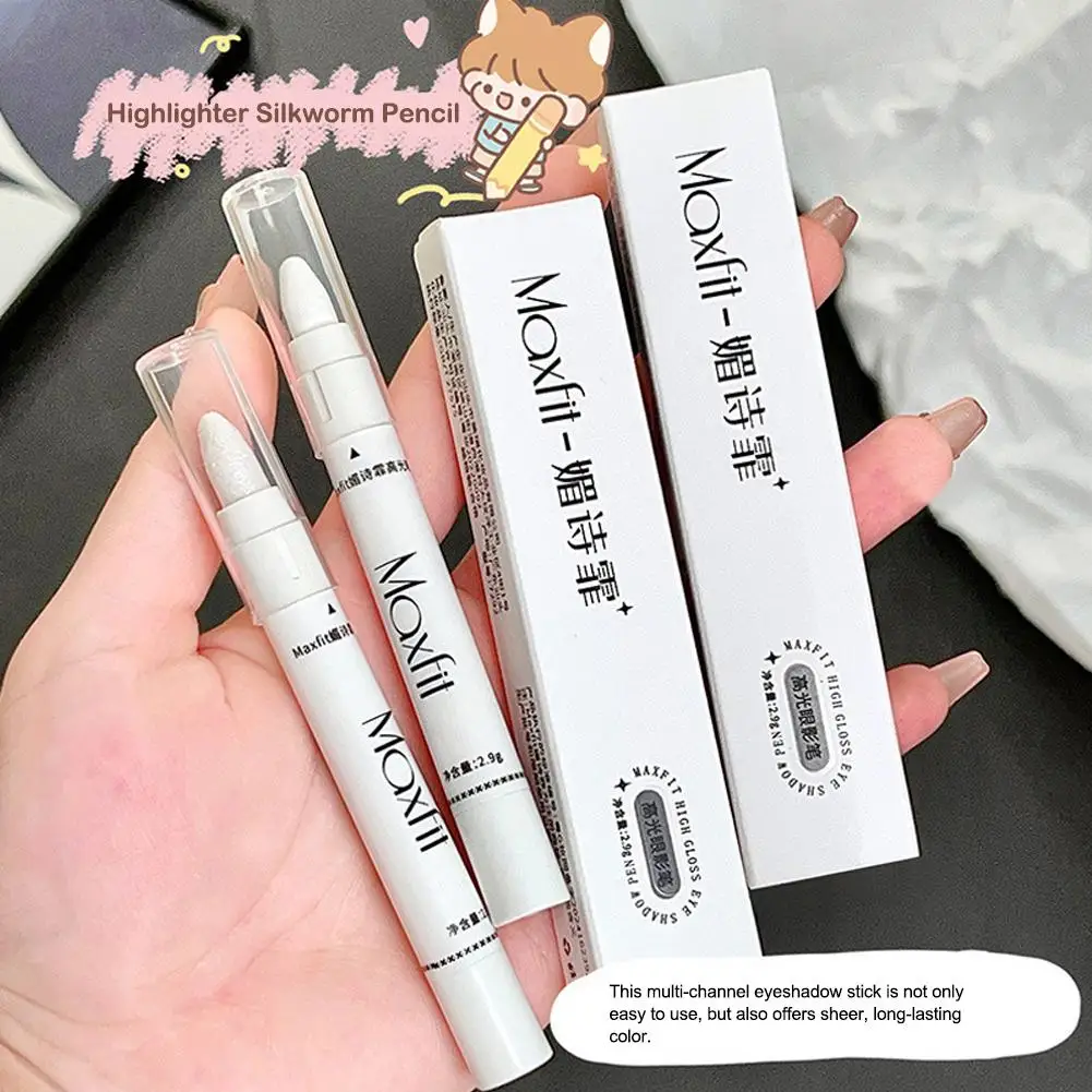 Penna lucida Eyeliner matita sdraiato Silkworm evidenziatore Stick Pearl Makeup Eyeshadow Pen Eyes Glitter Corner Eye Brighten U9G8