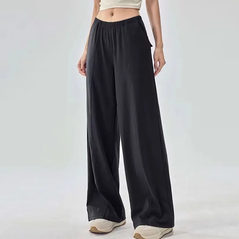 Women Casual Yoga Long Pants Autumn Winter Quick Dry Wide Leg Pants Pilates Workout Straight Loose Sports Fitness Trousers