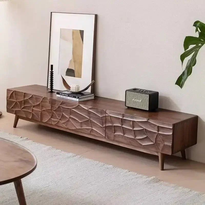 #Wood Brown Long Tv Cabinet Decoration Drawers Luxury Apartments Tv Cabinet Living Room Storage Mueble De Tv Furniture For Home