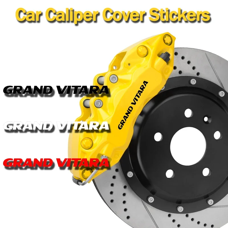 6PCS Car Caliper Cover Refitted Sticker Outside Styling for Suzuki Grand Vitara Logo Alto Swift Jimny SX4 Ignis Baleno Samurai