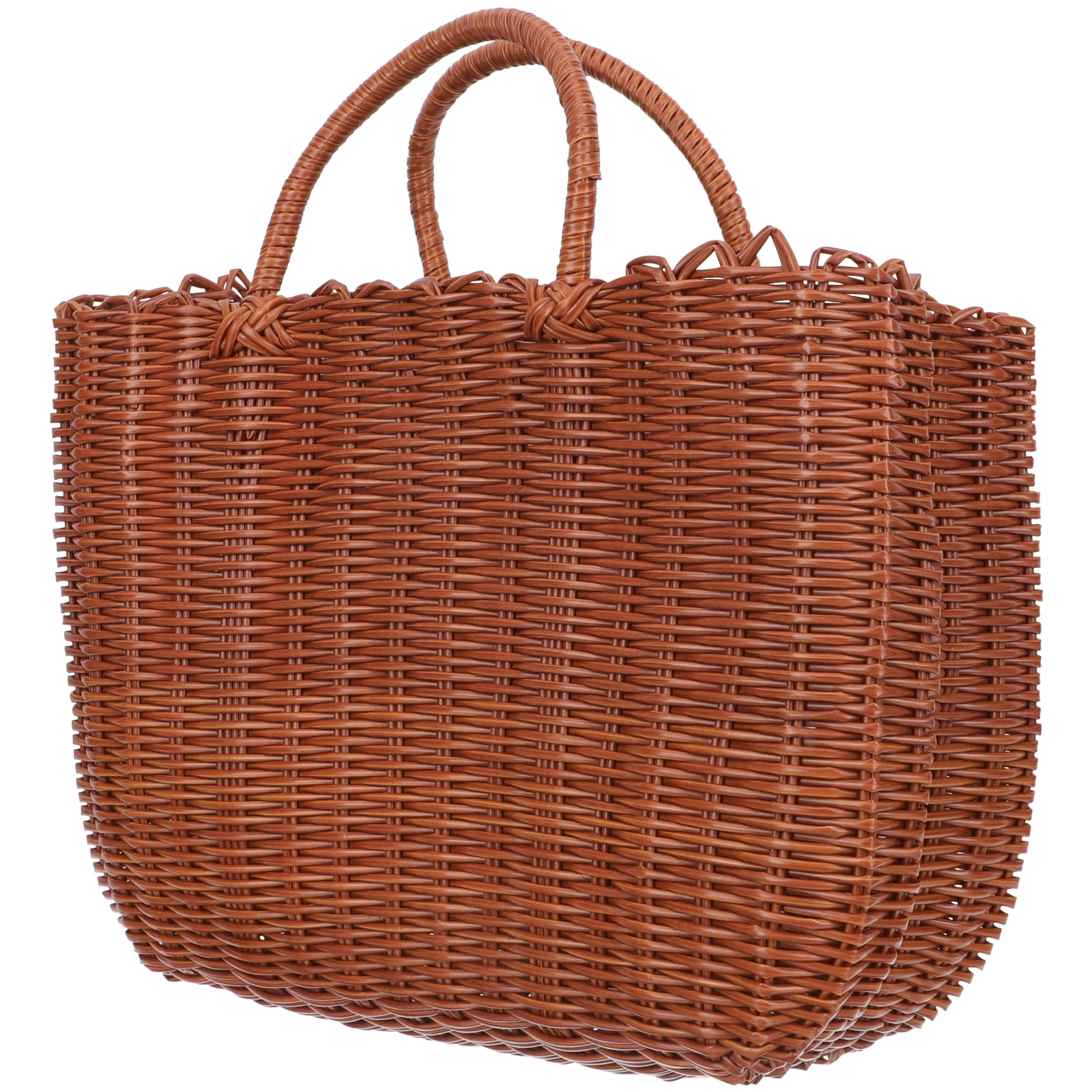 

Multi-Functional Woven Storage Handle Picnic Portable Kitchen Organizer Fruits Vegetables Snacks Baskets Household Fruit