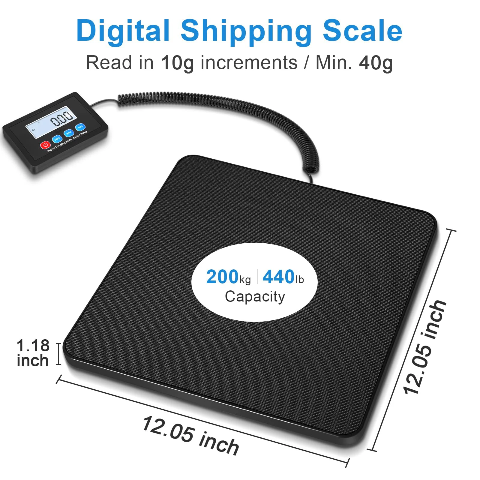 200kg High Strength ABS Plastic Digital Postal Parcel Shipping Scales Weighing Platform Scale, Weighing From 60 Grams