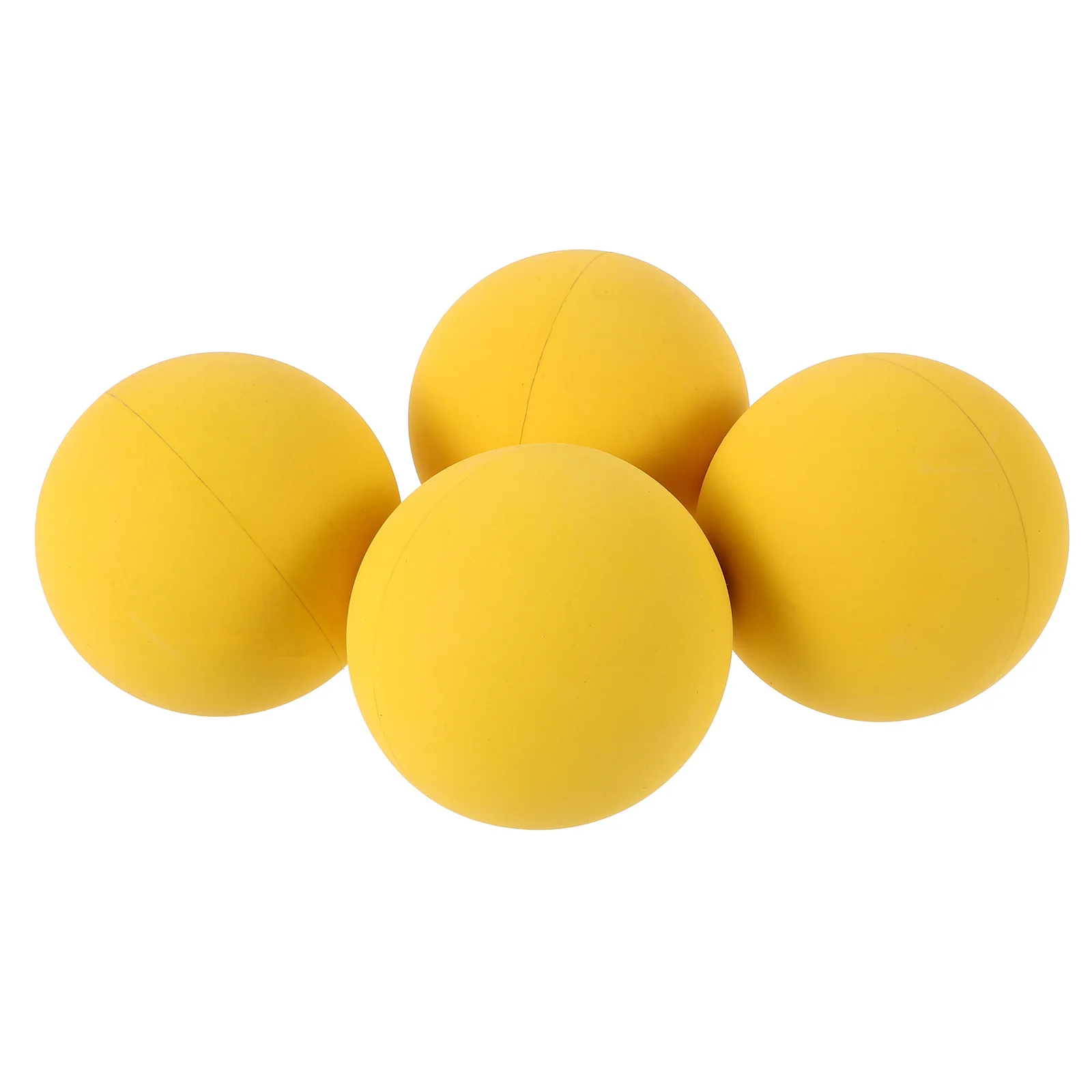 

4Pcs Vibrant Yellow Rubber Rebound Balls High Elasticity Hollow Design Portable Bouncing Ball Practice Racket Balls