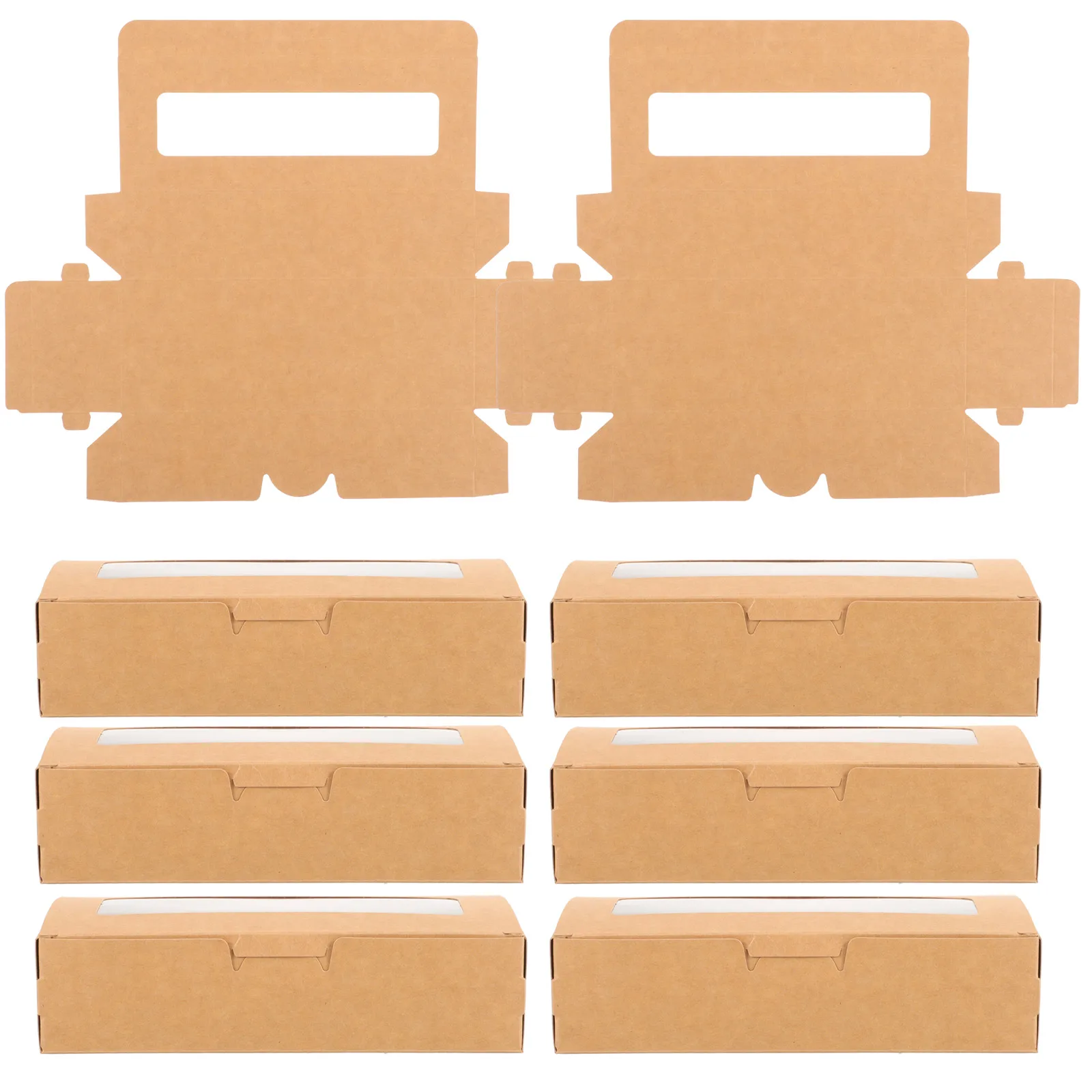 

20pcs Clear Window Cake Boxes Small Pastry Containers Kraft Paper Dessert Packaging Treat Boxes Compact Baking Supplies