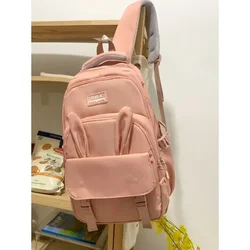 Unique Rabbit Ears Shape Waterproof Nylon School Bag High Capacity Solid Practical 2024 Hot Sale Bags for Girls and Boys Mochila