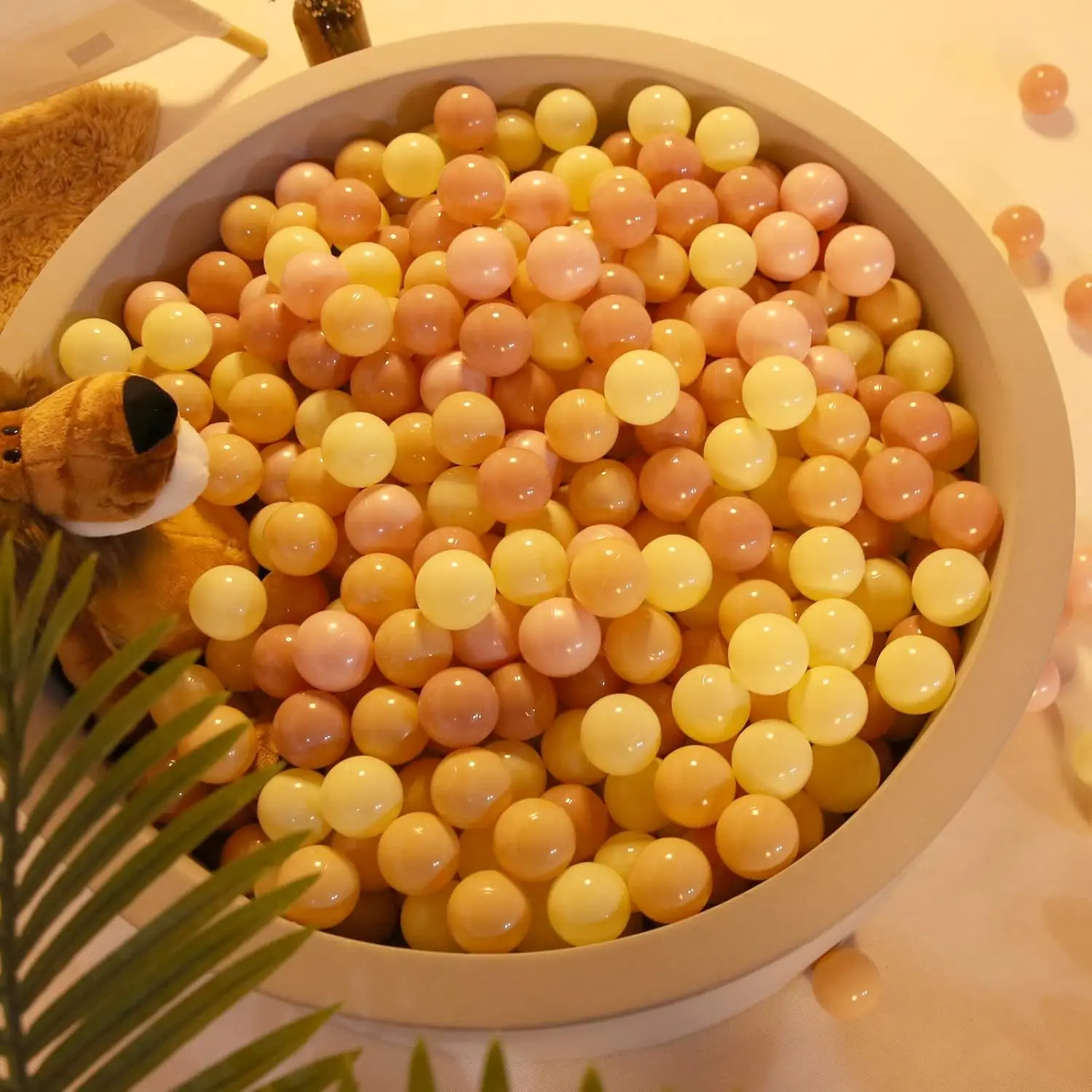 Bola pit bolas rosa amarelo 100 pçs jogar bolas de plástico para bebês meninas crianças jogar tenda piscina playhouse cercadinho festa decoração