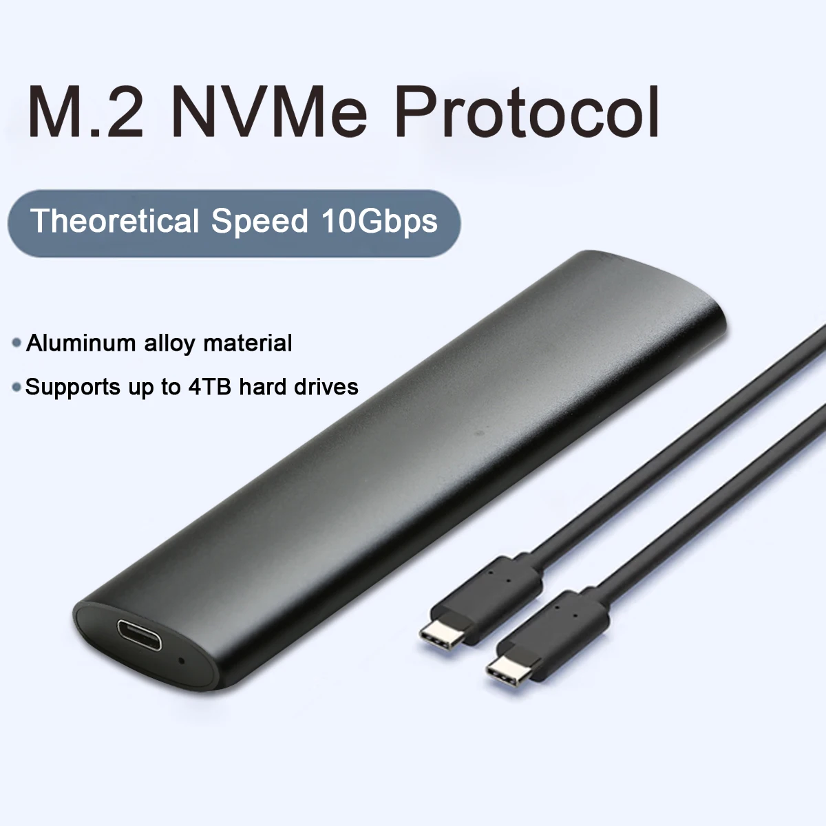 

Адаптер корпуса M.2 NVMe SSD Алюминиевый корпус USB C 3.1 Gen2 10 Гбит/с к внешней коробке NVMe PCIe для 2230/2242/2260/2280 M2 NVMe SSD