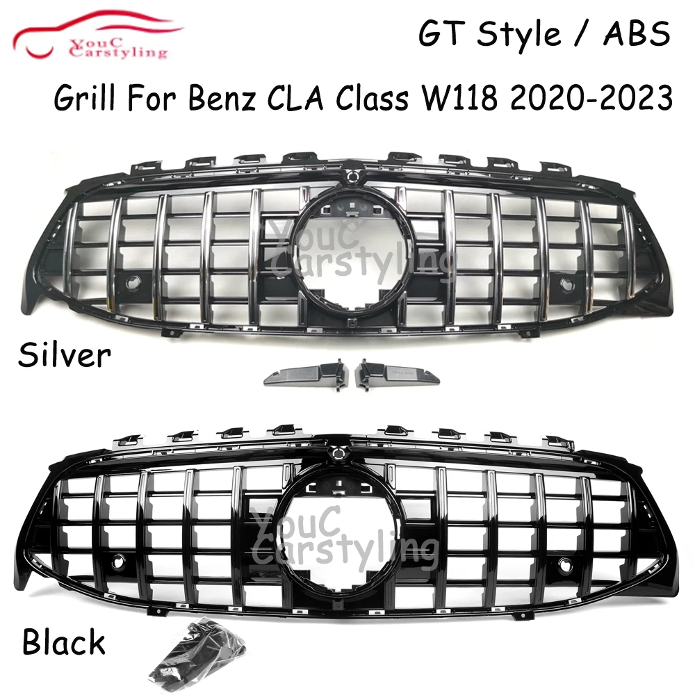 

C118 GT Front Grille for Mercedes CLA Class 2020-2023 W118 CLA180 CLA200 CLA220 CLA250 CLA35 Sport Front Bumper Grill