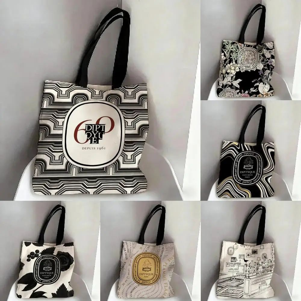 Luxuriöse D-Diptyques Aufbewahrungstaschen Canvas-Tragetasche Beidseitig Bedruckte Modische Schulter-Einkaufstasche Geschenk-Handtaschen