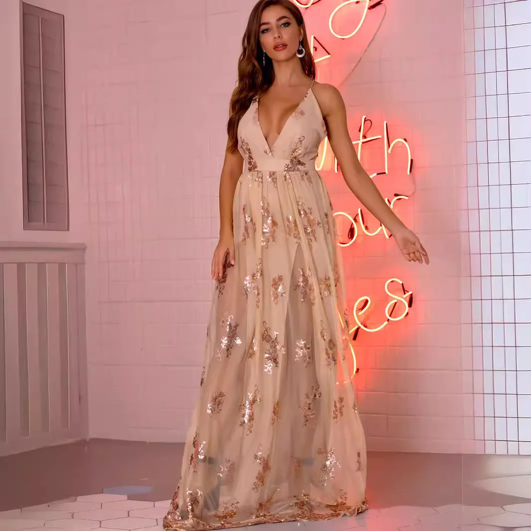 Sexy Retro rücken freie grüne Pailletten Abendkleid Drag Queen Kostüme Ballsaal Tanz kleid