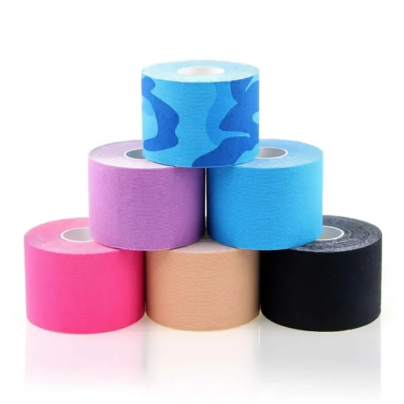 10 Rolls Cotton Elastic Sports Kinesiology Tape Exercise Muscle Pain Relieve Bandage Knee Wrist Ankle Protector