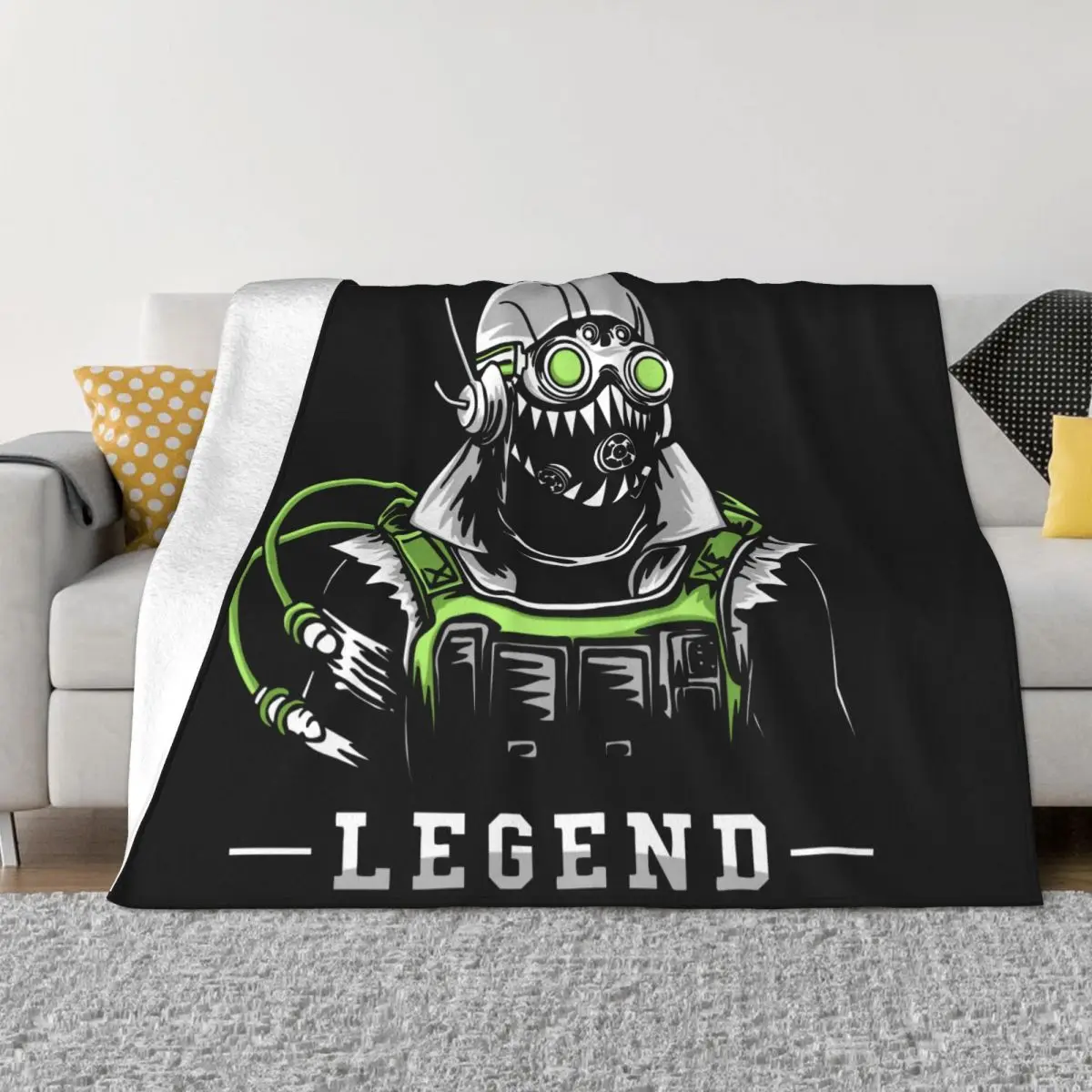 Octane Apex Knitted Blankets Fleece Apex Legends Pathfinder Bangalore 80s Game Warm Throw Blanket for Bedroom Sofa Bed Rug