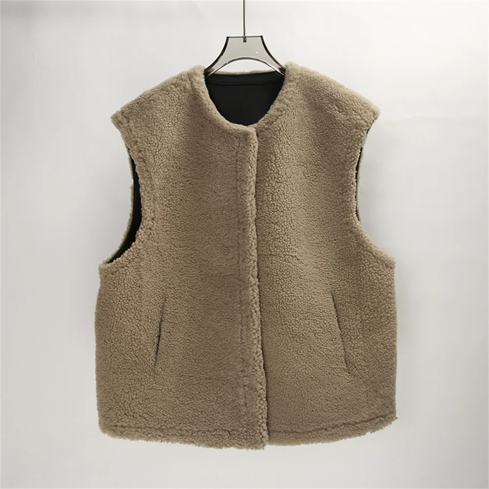 2024 Women Australia Merino Sheepskin Fur Vest Autume Winter Vests