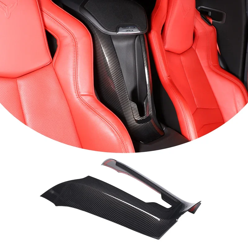 ABS Carbon Fiber Style Car Center Seat Waterfall Phone Charging Cover Trim For Chevrolet Corvette C8 Stingray Z51 Z06 2020-2023