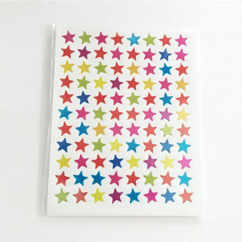 10 Sheets/Pack Of Children\'S Gold-Plated Award Glitter Stickers Mother Teacher Praise Label Award Five-Pointed Star Love Sticker