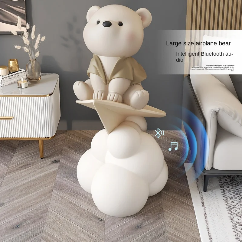 Creative Bear Large Floor Ornaments Living Room TV Cabinet beside Sofa Entry Luxury Home Decorations