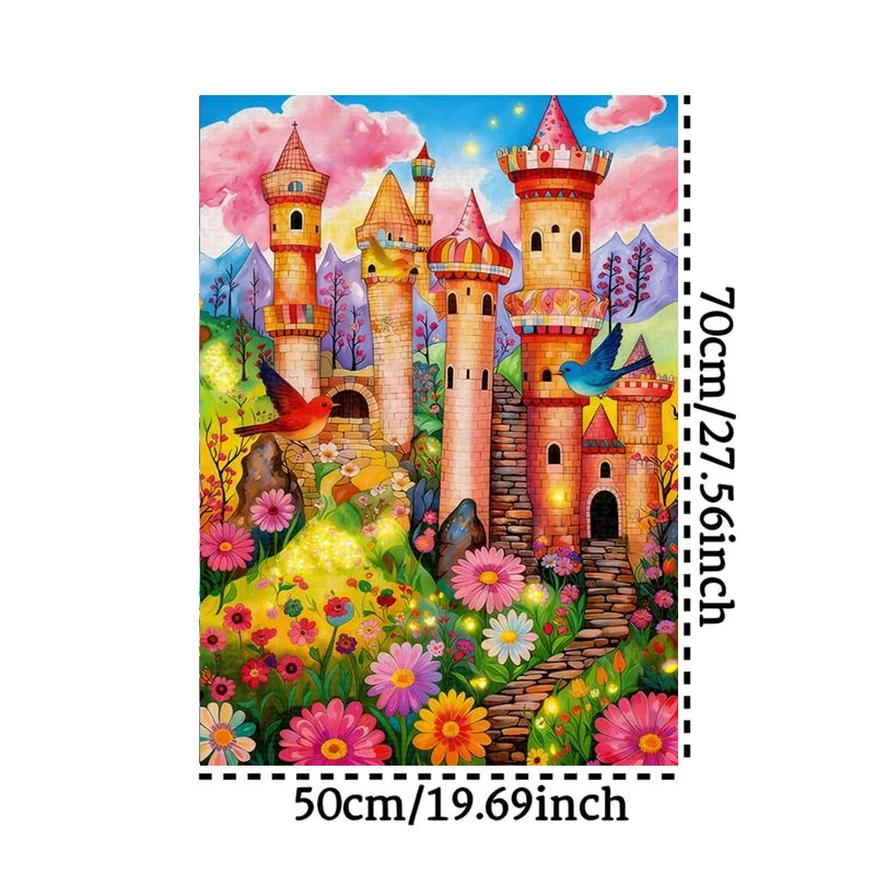 1000pcs Fairy-Tale Castle Puzzle Suitable for Adults, Couples, Families - Challenging DIY Castle Building with Vibrant Dreamy