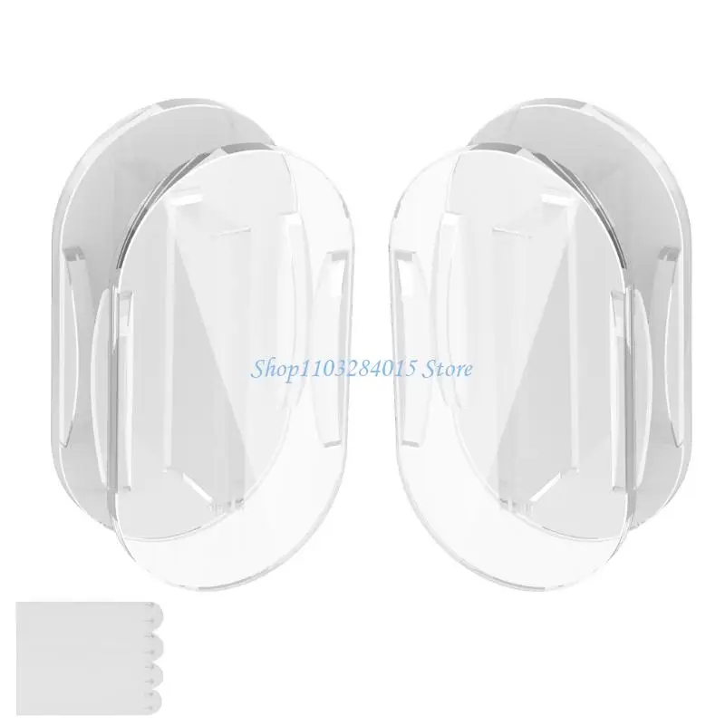 R6FF Pack Of 2 Adhesive Acrylic Cable Organizers for USB Cables Glass Wall Wooden Surfaces Portable USB Cord Wire Storage