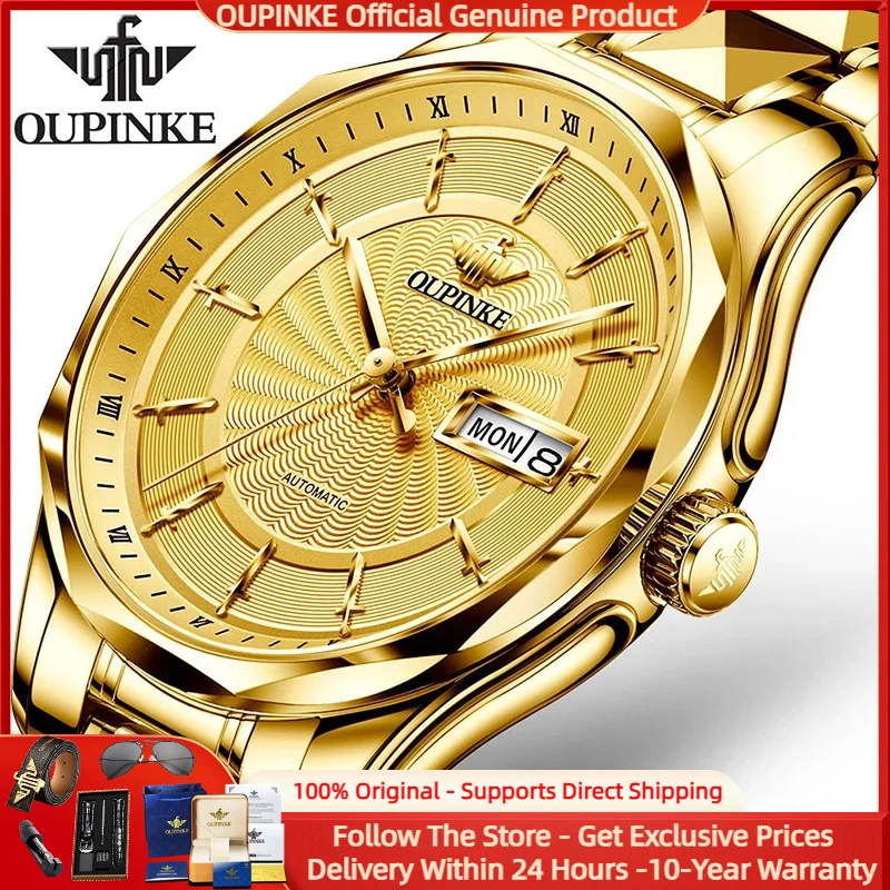 

OUPINKE 3172 Fully Automatic Mechanical Men Watch Luxury Japanese Movement Sapphire Mirror Men Watch Calendar Waterproof Watch