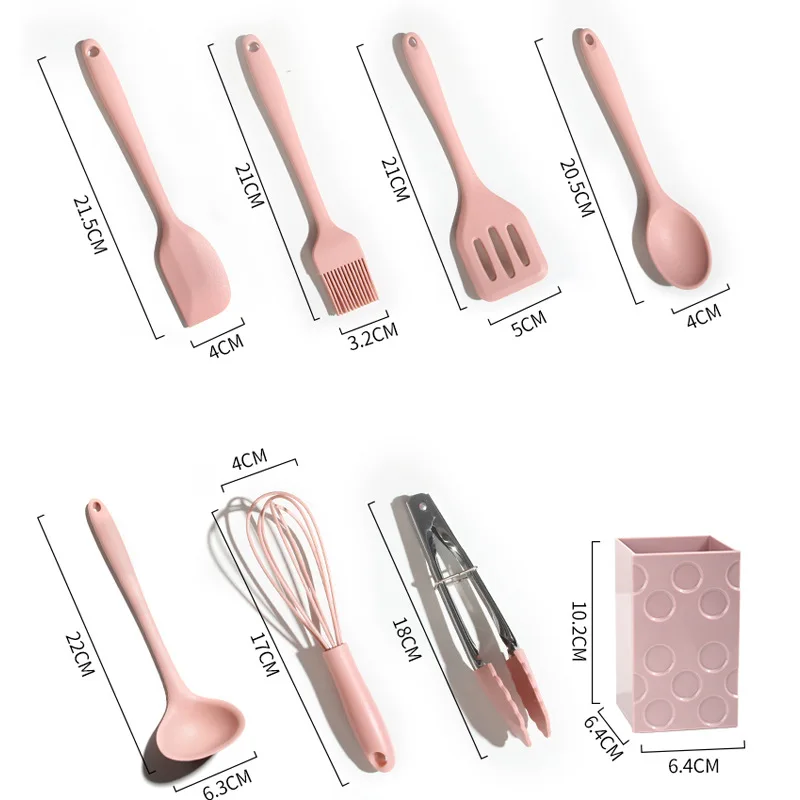 

Silicone Kitchen Utensils Set Non-Stick Cookware for Kitchen Wooden Handle Spatula Egg Beaters Kitchenware Kitchen Accessories