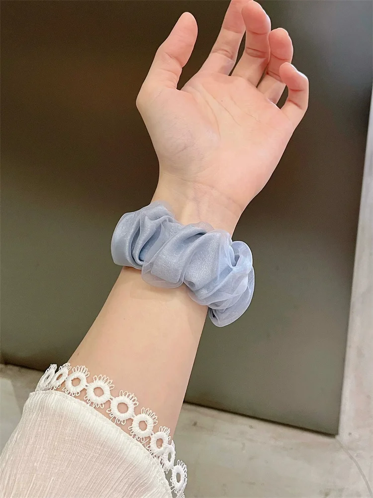 Korea Cute Tulle Hair Band Strap For Apple Watch Band 49mm 44mm 40 45mm 41mm Fashion Lady Elastic Strap Band For Watch 9 8 7 SE