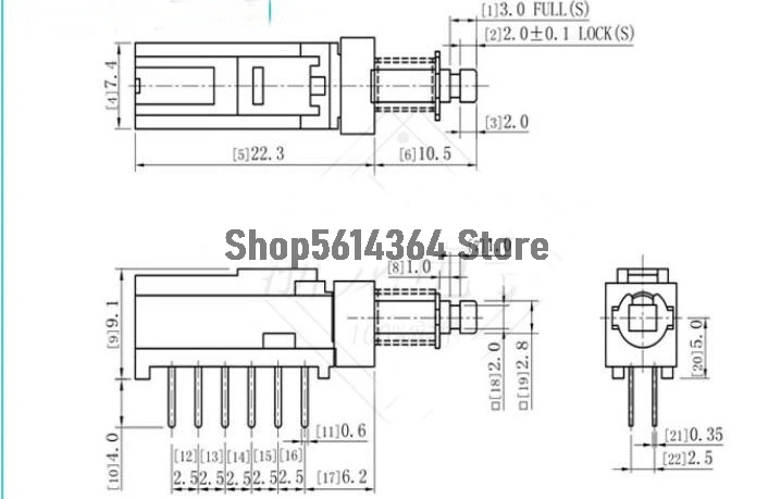 2pcs PBS 6/12Pins Lock/Unlock Piano Type Push Button Switch