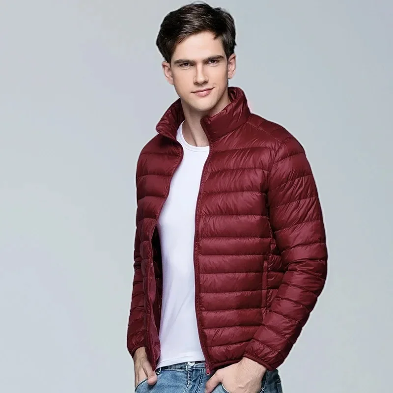 2024 Men\'s Lightweight Water-Resistant Packable Puffer Jacket 2021 Autumn Winter New Male Casual  STANDARD Coat