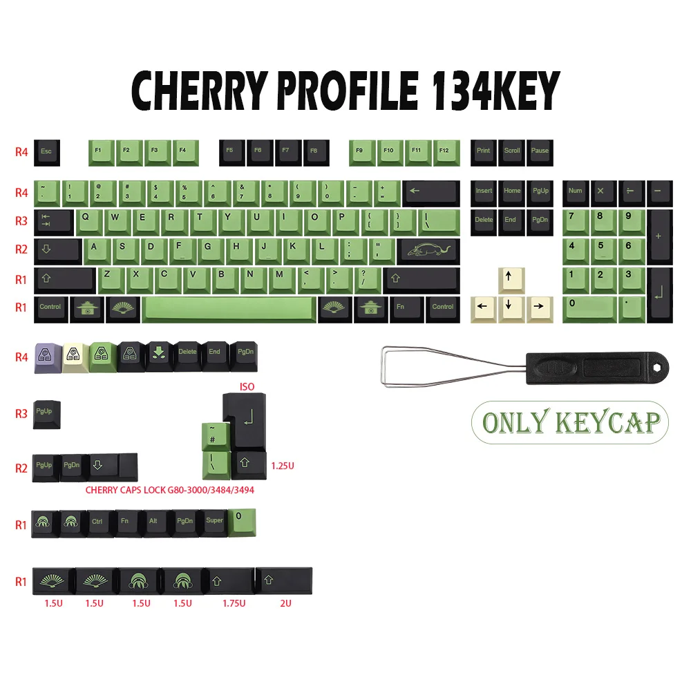 

134 Key Terra Keycap PBT Cherry Profile Keycaps For dz60/RK61/64/gk61/68/75/84/87/96/980/104/108 Mechanical Keyboard gmk Key Cap