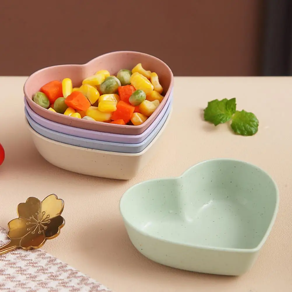 Mini Heart-shaped Dessert Dish Small Dish Bowl Sauce Salt Snacks Plate Kitchen Plastic Seasoning Dish Small Plate Tableware