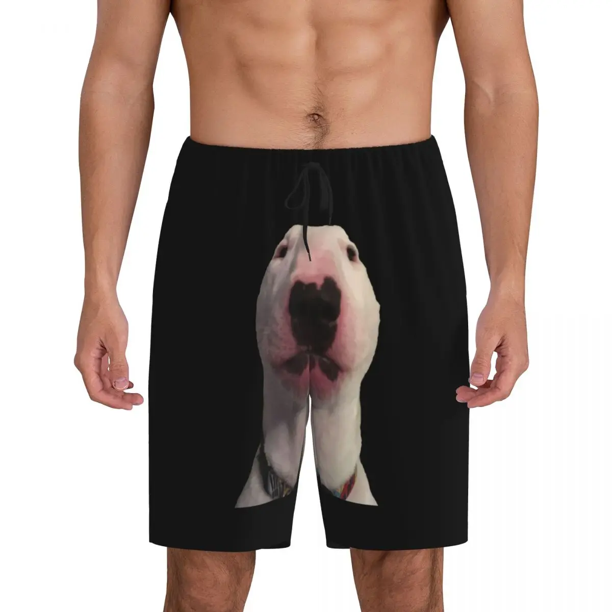 

Custom Printed Bull Terrier Dog Funny Meme Pajama Shorts for Men Sleepwear Bottoms Sleep Short Pjs with Pockets