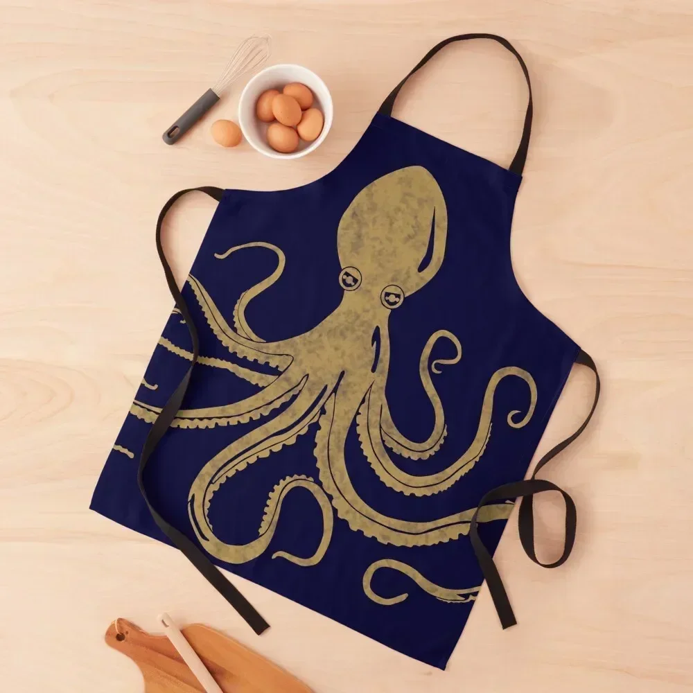 

Octopus, dark blue Apron Men's Kitchen Household Items Goods For Home And Kitchen Chef Uniform For Men Apron