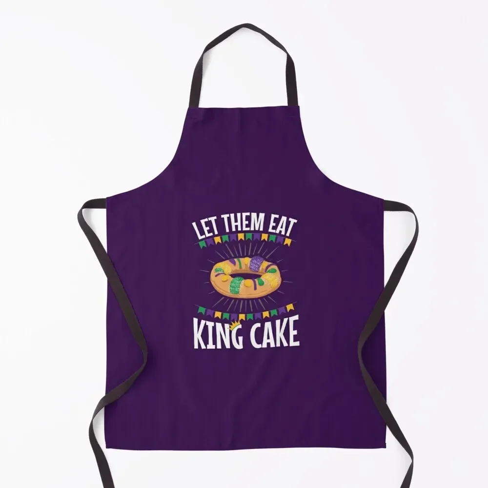 Mardi Gras Let Them Eat King Cake Apron Women's Kitchen Kitchen Items For Home for home useful pieces Apron