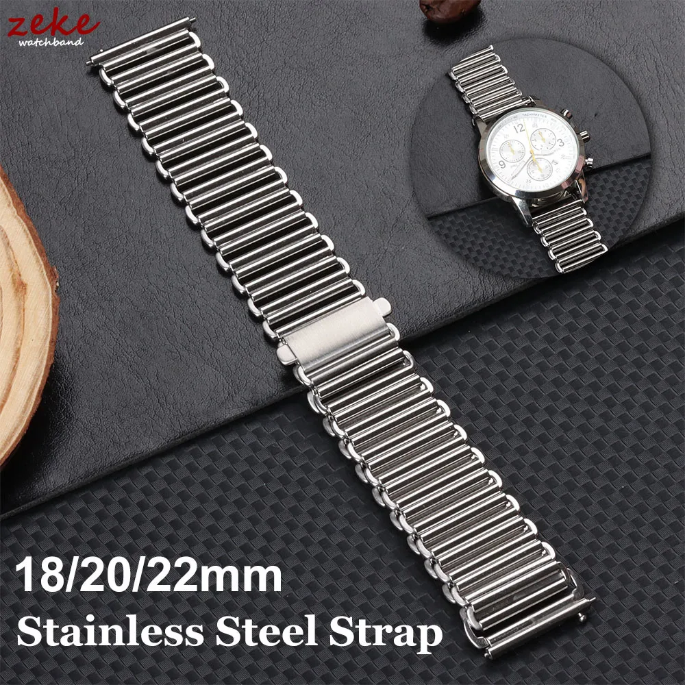 18mm 20mm 22mm Quick Release Edelstahl Armband Atmungsaktive Metall Bonklip Uhr Band Universal Armband Gürtel zubehör