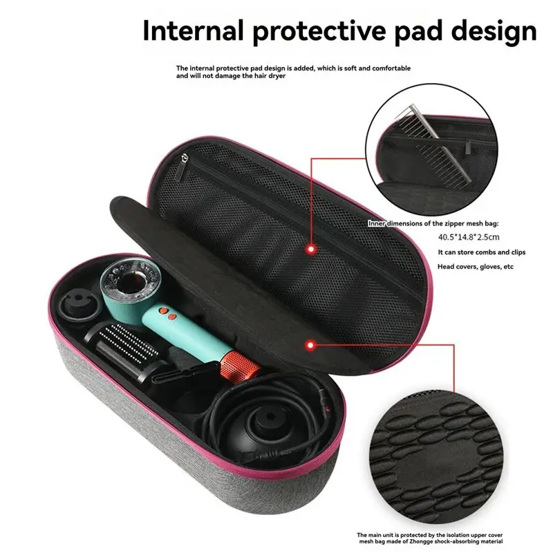 ABGP-Hair Straightener Curler Protective Cover Suitable For Dyson HD01-HD16 Hair Dryer Storage Bag Portable Storage Box