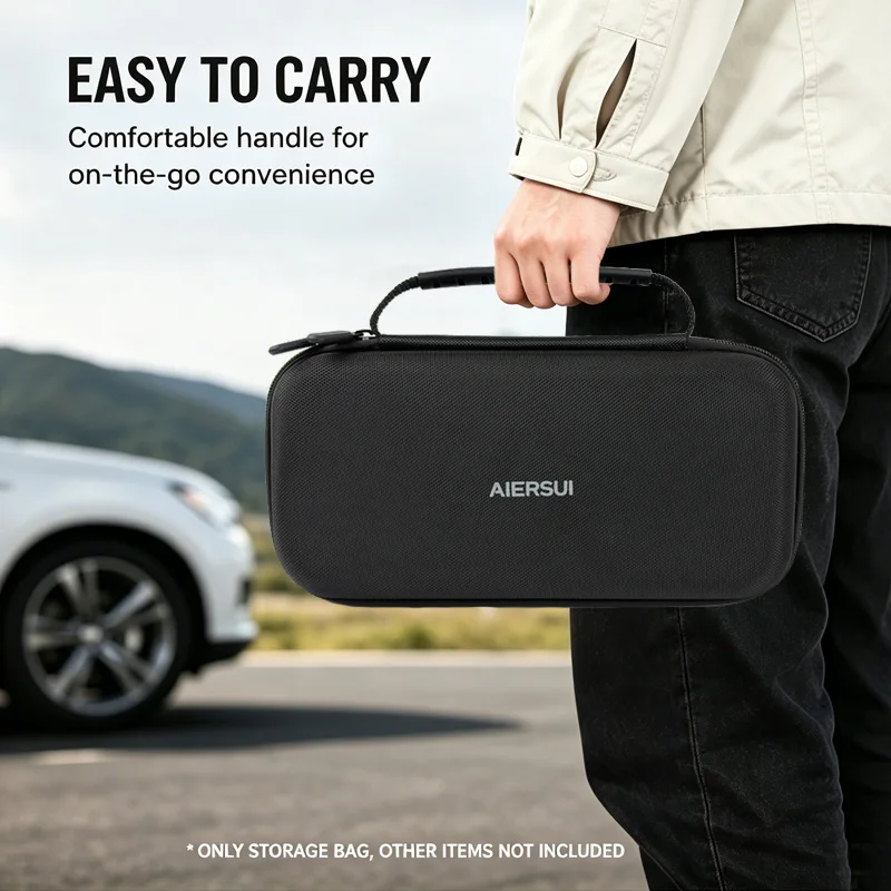 Car Storage Bag Hard Shell Organizer for Auto Accessories Portable Carrying Case with Double Zipper Travel Storage Pouch