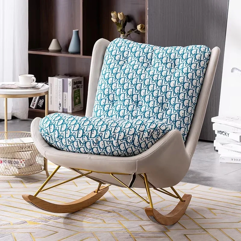 

For Luxus Nordic Home Single Recliner Casual Lounger Lazy Gepolsterter Schaukel stuhl für Wohnzimmer