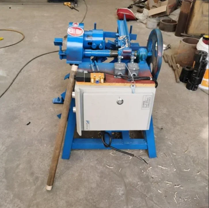 Thread machine of wooden broom handle
