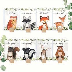 16 Pcs Woodland Animals Woodland Centerpieces and Wooden Stands Woodland Creatures Table Decorations Forest Animals Cutout